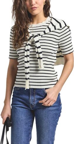 Derek Lam 10 Crosby Women's Twain Short Sleeve Pre Styled Sweater in Kuwait