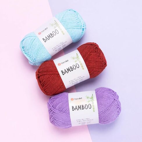 YARNART Bamboo Blend Yarn%50 Bamboo%50 PAC 1 Skein Yarn 1.76 OZ 164 YDS Pack of 1 for SIPRING and Summer Kintting Projects (137) in Kuwait