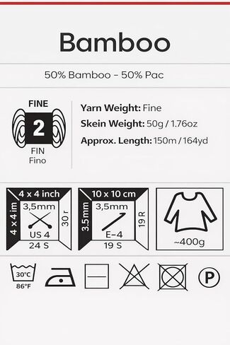 YARNART Bamboo Blend Yarn%50 Bamboo%50 PAC 1 Skein Yarn 1.76 OZ 164 YDS Pack of 1 for SIPRING and Summer Kintting Projects (137) in Kuwait