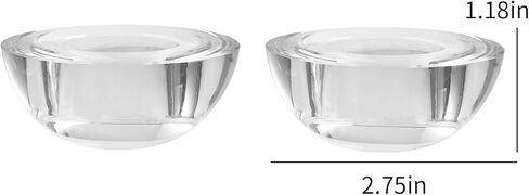 Kitcom Crystal Tealight Candle Holders for Tabletop Home Decor W2.8'' X H1.2'', Comes with Gifed Box(Pack of 2) in Kuwait