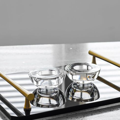 Kitcom Crystal Tealight Candle Holders for Tabletop Home Decor W2.8'' X H1.2'', Comes with Gifed Box(Pack of 2) in Kuwait