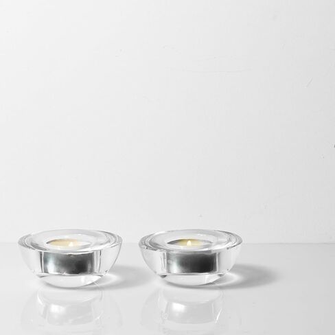 Kitcom Crystal Tealight Candle Holders for Tabletop Home Decor W2.8'' X H1.2'', Comes with Gifed Box(Pack of 2) in Kuwait