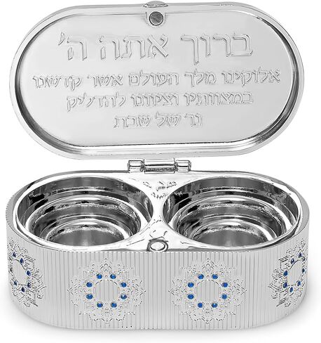 حاملات شموع جميلة من شأنها أن تعزز ديكور منزلك لقضاء يوم السبت أو العطلات اليهودية، هدية رائعة لعيد الأم - بتصميم منقوش فاخر. (حجارة هوشن) in Kuwait