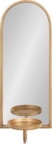 Kate and Laurel Ezerin Arched Mirror Wall Sconce, 6 x 5 x 16, Gold, Modern Decorative Wall Sconce Candle Holder in Saudi Arabia