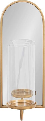 Kate and Laurel Ezerin Arched Mirror Wall Sconce, 6 x 5 x 16, Gold, Modern Decorative Wall Sconce Candle Holder in Saudi Arabia