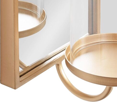 Kate and Laurel Ezerin Arched Mirror Wall Sconce, 6 x 5 x 16, Gold, Modern Decorative Wall Sconce Candle Holder in Saudi Arabia