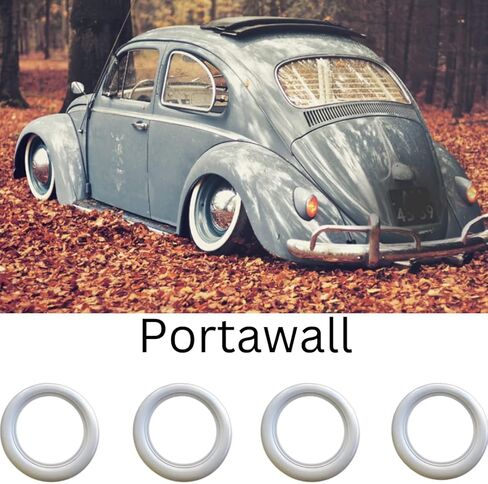 إطار Whitewall مقاس 15 بوصة إطار سيارة مزود بزخرفة 4 قطع مناسبة لخنفساء الحشرات in Kuwait