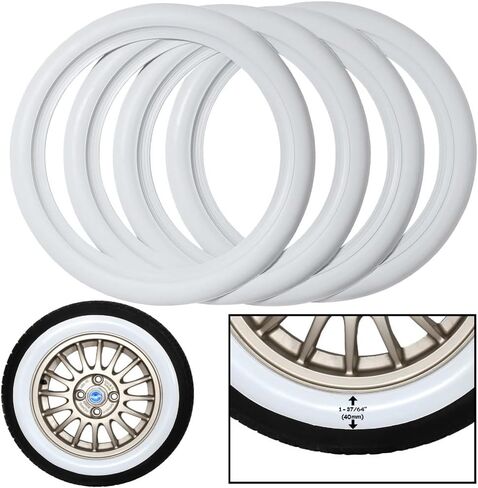 إطار Whitewall مقاس 15 بوصة إطار سيارة مزود بزخرفة 4 قطع مناسبة لخنفساء الحشرات in Kuwait