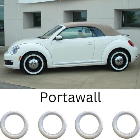 إطار Whitewall مقاس 15 بوصة إطار سيارة مزود بزخرفة 4 قطع مناسبة لخنفساء الحشرات in Kuwait
