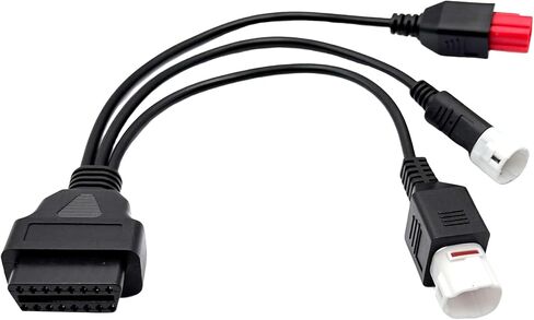 1 Pcs 3 in 1 OBD2 Diagnostic Cable 16 Pin OBD2 Adapter to 3/4/6 Pin Cable Scanner Tool Compatible with Yamaha Moto Guzzi Piaggio Vespa KTM Honda Motorcycle in Kuwait