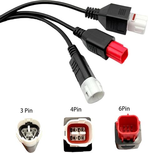 1 Pcs 3 in 1 OBD2 Diagnostic Cable 16 Pin OBD2 Adapter to 3/4/6 Pin Cable Scanner Tool Compatible with Yamaha Moto Guzzi Piaggio Vespa KTM Honda Motorcycle in Kuwait