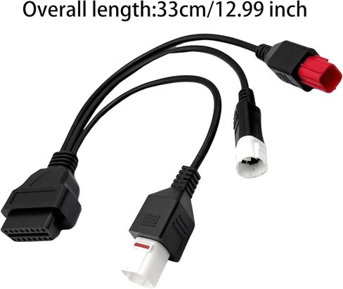 1 Pcs 3 in 1 OBD2 Diagnostic Cable 16 Pin OBD2 Adapter to 3/4/6 Pin Cable Scanner Tool Compatible with Yamaha Moto Guzzi Piaggio Vespa KTM Honda Motorcycle in Kuwait