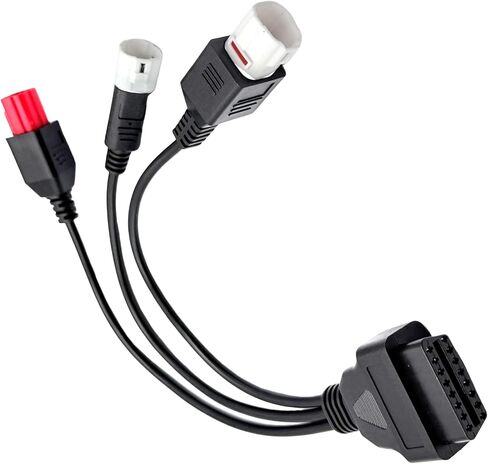 1 Pcs 3 in 1 OBD2 Diagnostic Cable 16 Pin OBD2 Adapter to 3/4/6 Pin Cable Scanner Tool Compatible with Yamaha Moto Guzzi Piaggio Vespa KTM Honda Motorcycle in Kuwait