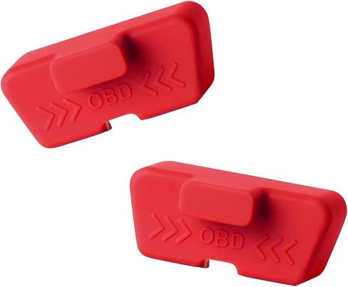 2 PCS Car OBD2 Diagnostic Connector Caps, Waterproof Silicone OBD Interface Protective Cover, Automotive OBD Interface Socket Dust Protector, Universal for Car, Truck, SUV, RV (Red) in Kuwait