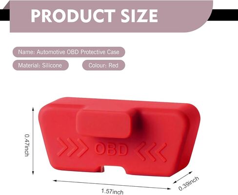 قطعتان من أغطية الموصلات التشخيصية للسيارة obd2، غطاء حماية لواجهة obd من السيليكون المقاوم للماء، واقي من الغبار بمقبس واجهة obd للسيارات، عالمي للسيارة والشاحنات وسيارات الدفع الرباعي وrv (أحمر) in Kuwait