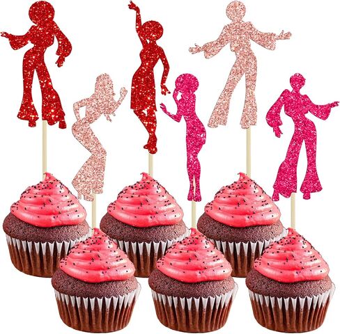 Gyufise 24pcs ملاحظات الموسيقى ملاحظات كب كيك أعلى الأقطار اللامعة الرمز الموسيقي cupcake اختيارات لموسيقى الروك الموسيقية الموسيقية الطفل دش زفاف عيد ميلاد الزخارف الكعكة اللوازم ملونة in Kuwait