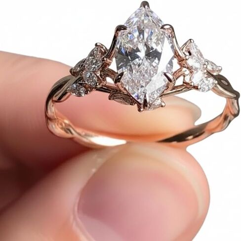 2.00 CT Floral Marquise Cut Moissanite Engagement Ring Vintage 14K Gold Moissanite Diamond Wedding Ring Nature Inspire Ring Promise Ring For Women (12X6 mm) in Saudi Arabia