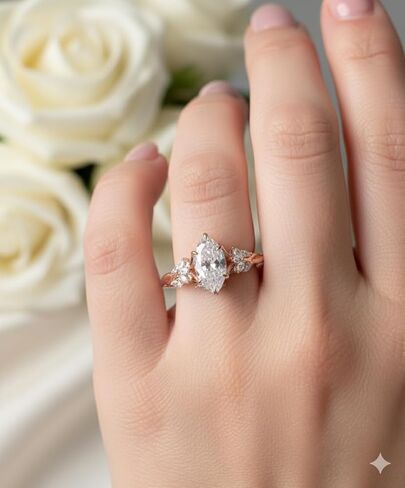 2.00 CT Floral Marquise Cut Moissanite Engagement Ring Vintage 14K Gold Moissanite Diamond Wedding Ring Nature Inspire Ring Promise Ring For Women (12X6 mm) in Saudi Arabia