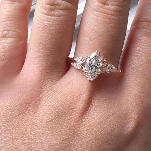 2.00 CT Floral Marquise Cut Moissanite Engagement Ring Vintage 14K Gold Moissanite Diamond Wedding Ring Nature Inspire Ring Promise Ring For Women (12X6 mm) in Saudi Arabia