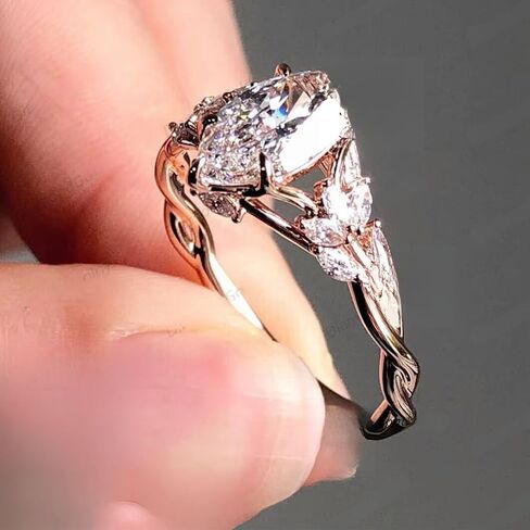 2.00 CT Floral Marquise Cut Moissanite Engagement Ring Vintage 14K Gold Moissanite Diamond Wedding Ring Nature Inspire Ring Promise Ring For Women (12X6 mm) in Saudi Arabia
