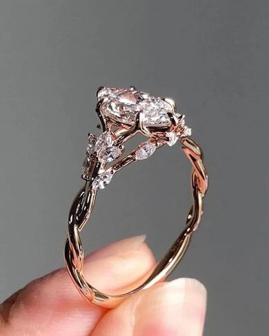 2.00 CT Floral Marquise Cut Moissanite Engagement Ring Vintage 14K Gold Moissanite Diamond Wedding Ring Nature Inspire Ring Promise Ring For Women (12X6 mm) in Saudi Arabia