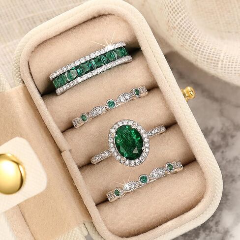 Women's 4-Piece Ring Set Cubic Zirconia Engagement Jewelry in Saudi Arabia