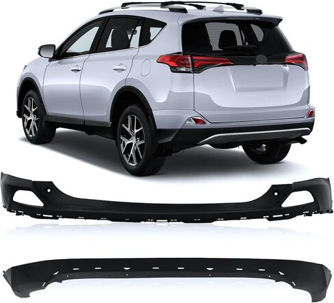 PENSUN Rear Upper and Lower Bumper Cover Fit for Toyota RAV4 2016 2017 2018, Car Back Bumper Replacement, TO1115106 TO1114102 521690R010 521590R914 in Kuwait
