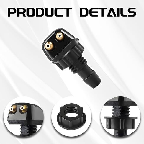 2PCS Windshield Washer Nozzle, Windshield Wiper Sprayer Nozzle Jet Kit, Universal Straight Column Wiper Sprayer Nozzles, Auto Squirter Replacement for Cars SUVs Trucks Accessories in Kuwait