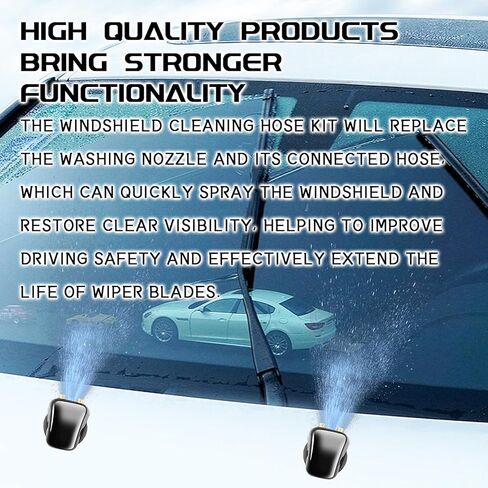 2PCS Windshield Washer Nozzle, Windshield Wiper Sprayer Nozzle Jet Kit, Universal Straight Column Wiper Sprayer Nozzles, Auto Squirter Replacement for Cars SUVs Trucks Accessories in Kuwait