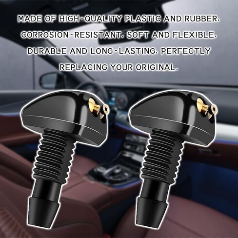 2PCS Windshield Washer Nozzle, Windshield Wiper Sprayer Nozzle Jet Kit, Universal Straight Column Wiper Sprayer Nozzles, Auto Squirter Replacement for Cars SUVs Trucks Accessories in Kuwait