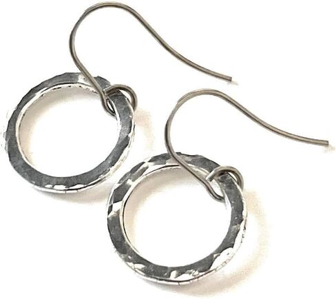 Hammered Antique Silver Hoop Earrings in Saudi Arabia