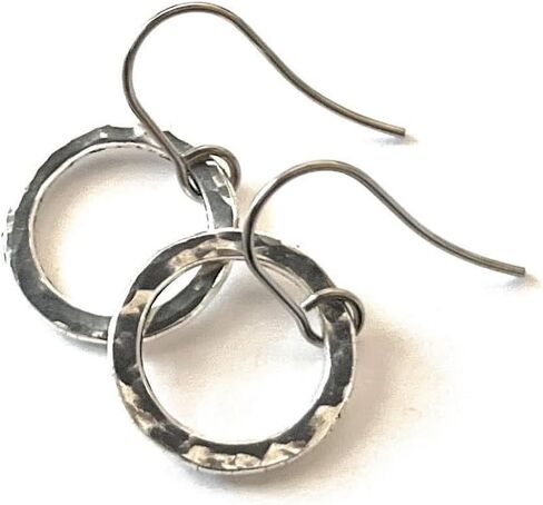 Hammered Antique Silver Hoop Earrings in Saudi Arabia