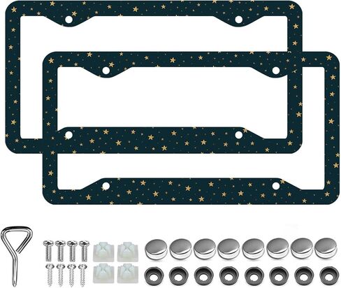 Ladybug License Plate Frames Stainless Steel 2pcs 4 Holes Plate Frame Holder Rust-Proof Auto Parts Decoration with Screws License Plate Holder for Men Women in Saudi Arabia