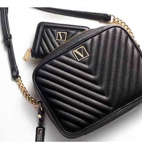 Victoria's Secret The Victoria Top Zip Crossbody Bag Black in Saudi Arabia