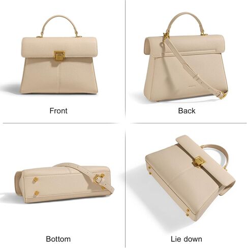 Women Genuine Leather Handbag with Adjustbale Shoulder Strap, Large Capacity Tote Crossbody Bag in Saudi Arabia