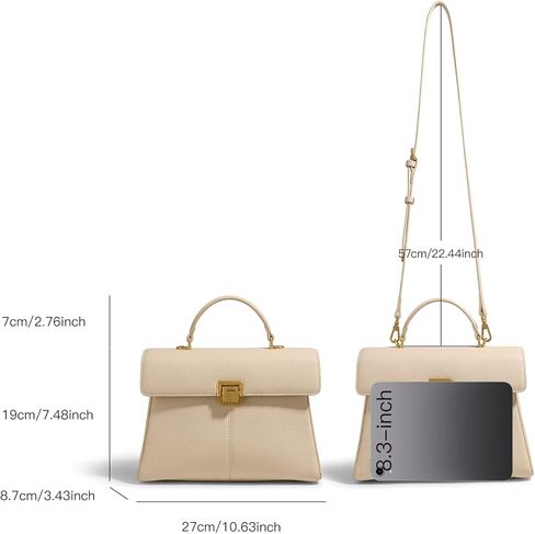 Women Genuine Leather Handbag with Adjustbale Shoulder Strap, Large Capacity Tote Crossbody Bag in Saudi Arabia