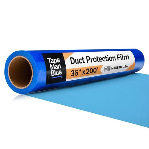Duct Protection Film, 24 inch x 200 feet, Made in USA, Temporary Protective Film for HVAC Ductwork, Blue Self Adhesive Duct Protector Film with Clean Removal (Blue, 24 inch x 200 feet) in Saudi Arabia