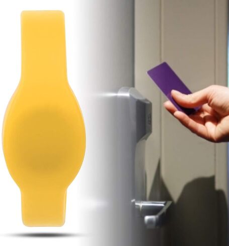 Wristband IC Card, 10pcs RFID Silicone Bracelet Card, Waterproof RFID IC Card for Access Control System(Yellow) in Kuwait