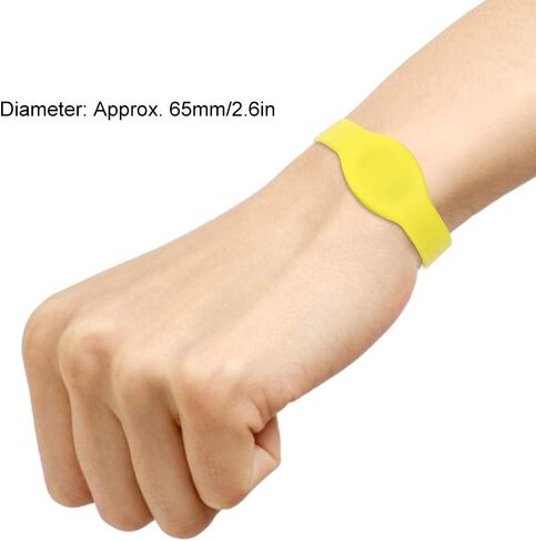 Wristband IC Card, 10pcs RFID Silicone Bracelet Card, Waterproof RFID IC Card for Access Control System(Yellow) in Kuwait