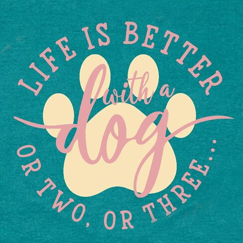 Dog Shirts for Women Dogs Mom Shirt Pet Paw Lover Tees Life is Better with a Dog Short Sleeves in Saudi Arabia