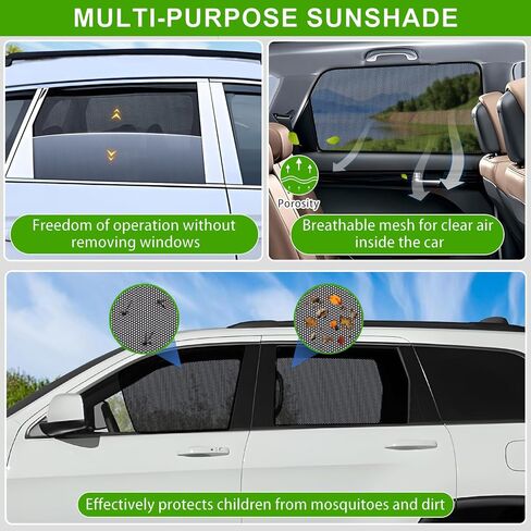 Car Side Window Sun Shades Fit for Tesla Model 3 Huan 2024-2026,Breathable Mesh Car Curtains Protection Heat and UV & Privacy for Baby Sleeping Camping,2Pcs-Rear Window in Saudi Arabia