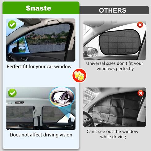 Car Side Window Sun Shades Fit for Tesla Model 3 Huan 2024-2026,Breathable Mesh Car Curtains Protection Heat and UV & Privacy for Baby Sleeping Camping,2Pcs-Rear Window in Saudi Arabia