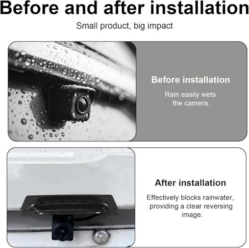 قطعتان من غطاء المطر للكاميرا الاحتياطية للسيارة، ملحقات خارجية لحماية درع المطر من البلاستيك المقاوم للماء والكاميرا الخلفية لمعظم السيارات وسيارات الدفع الرباعي والشاحنات سهلة التركيب (أسود) in Kuwait