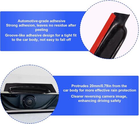 قطعتان من غطاء المطر للكاميرا الاحتياطية للسيارة، ملحقات خارجية لحماية درع المطر من البلاستيك المقاوم للماء والكاميرا الخلفية لمعظم السيارات وسيارات الدفع الرباعي والشاحنات سهلة التركيب (أسود) in Kuwait