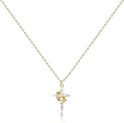 Dainty Cross Necklace for Women 14K Gold Plated, Adjustable Religious Faith Jewelry Gift for Women, Christian Catholic Baptism First Communion Gifts, Non-Tarnish Waterproof Fine Jewelry in Saudi Arabia