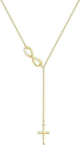 Dainty Cross Necklace for Women 14K Gold Plated, Adjustable Religious Faith Jewelry Gift for Women, Christian Catholic Baptism First Communion Gifts, Non-Tarnish Waterproof Fine Jewelry in Saudi Arabia