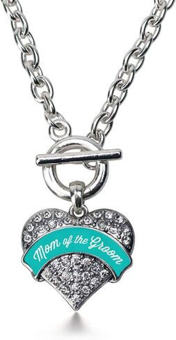 Inspired Silver - Silver Pave Heart Charm 18 Inch Necklace with Cubic Zirconia Jewelry in Saudi Arabia