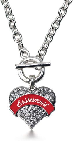 Inspired Silver - Silver Pave Heart Charm 18 Inch Necklace with Cubic Zirconia Jewelry in Saudi Arabia