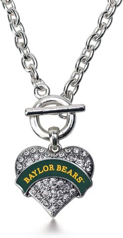 Inspired Silver - Silver Pave Heart Charm 18 Inch Necklace with Cubic Zirconia Jewelry in Saudi Arabia