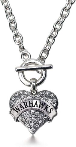 Inspired Silver - Silver Pave Heart Charm 18 Inch Necklace with Cubic Zirconia Jewelry in Saudi Arabia